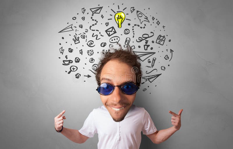 Grosse Tête Sur Un Petit Corps Avec Un Nouveau Concept D'idée Photo