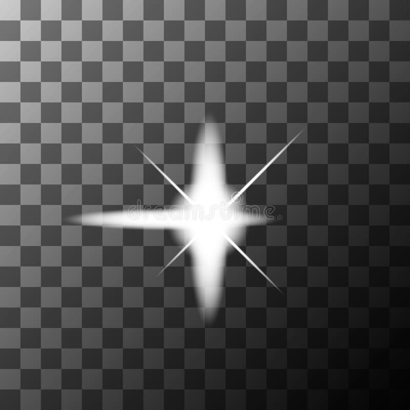 Grosser weißer Starburst. Lichtleuchte. Funkeleffekt. Vector Burst Abbildung. vektor abbildung