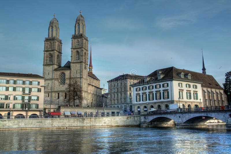 Grossmunster in HDR, Zurich, Switzerland