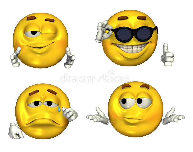 Grote 3D Emoticons - Reeks 2 royalty-vrije illustratie Grote 3D Emoticons - Reeks 2 royalty-vrije illustratie