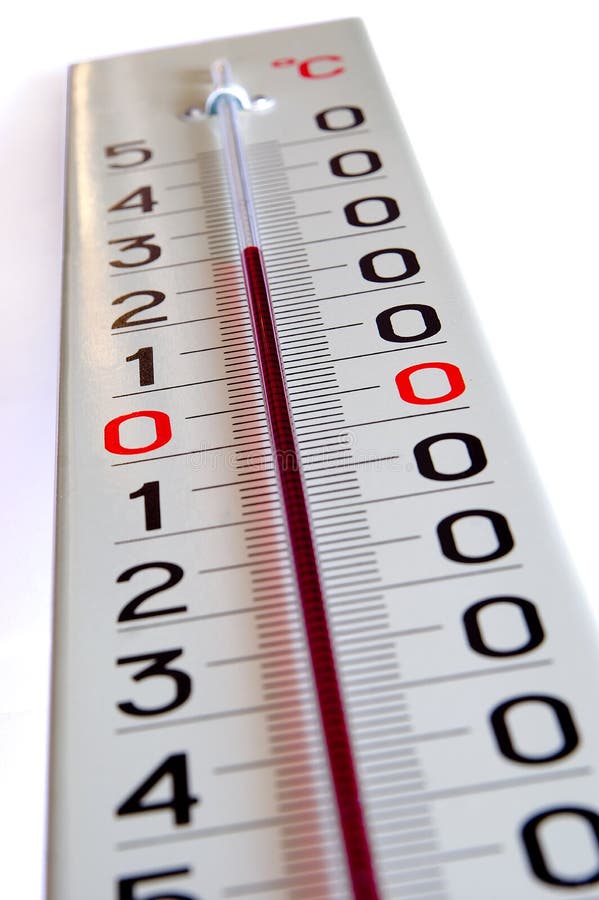 Groen Mier nul Grote buitenthermometer stock foto. Image of warm, rood - 6103902