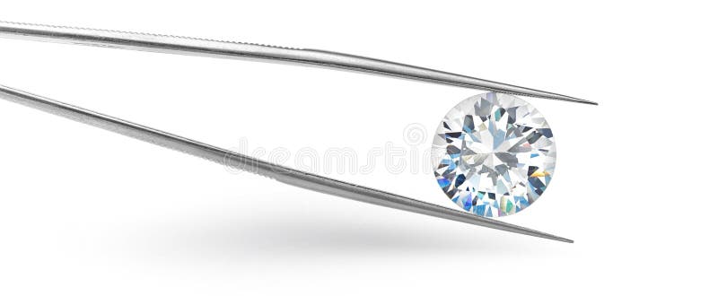 Grote Diamant op Witte Banner Als achtergrond in Pincet stock illustratie Grote Diamant op Witte Banner Als achtergrond in Pincet stock illustratie