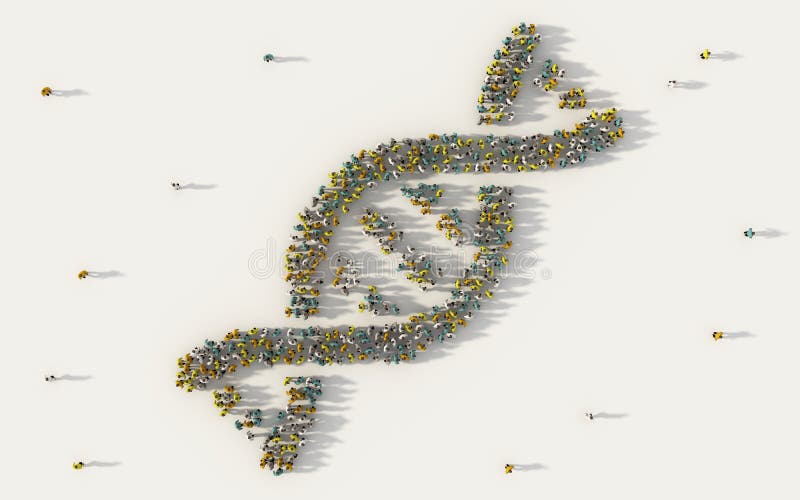 Grote groep die mensen DNA, symbool van de schroef het modelgeneeskunde in sociale media en communautair concept op witte achterg royalty-vrije illustratie Grote groep die mensen DNA, symbool van de schroef het modelgeneeskunde in sociale media en communautair concept op witte achterg royalty-vrije illustratie