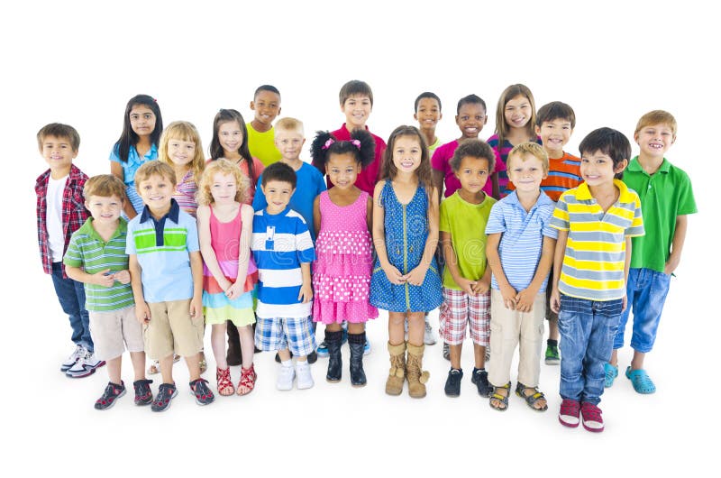 Spit Viool koppel Grote Groep Kinderen Op Witte Achtergrond Stock Foto - Image of kaukasisch,  kinderjaren: 37447280