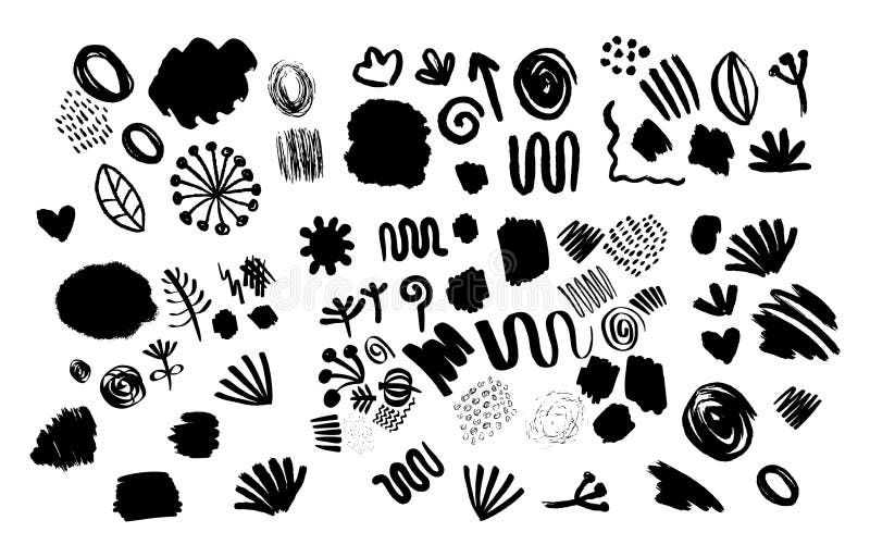 Grote hand getrokken reeks verschillende decoratieve elementen Vectorillustratie voor abstracte achtergronden royalty-vrije illustratie Grote hand getrokken reeks verschillende decoratieve elementen Vectorillustratie voor abstracte achtergronden royalty-vrije illustratie