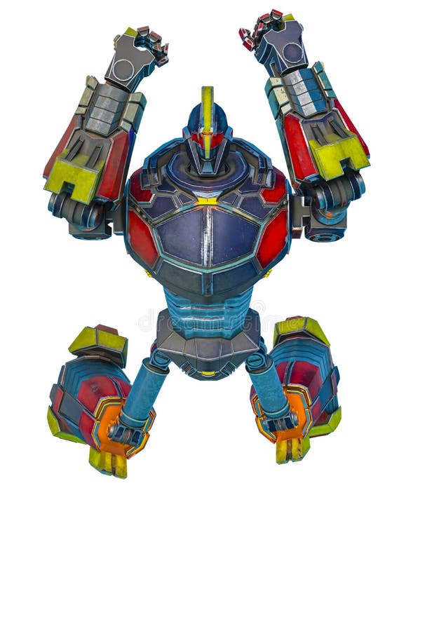 Grote robot in een witte bacground stock illustratie Grote robot in een witte bacground stock illustratie