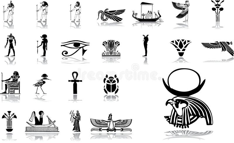Grote vastgestelde pictogrammen - 12. Egypte vector illustratie Grote vastgestelde pictogrammen - 12. Egypte vector illustratie