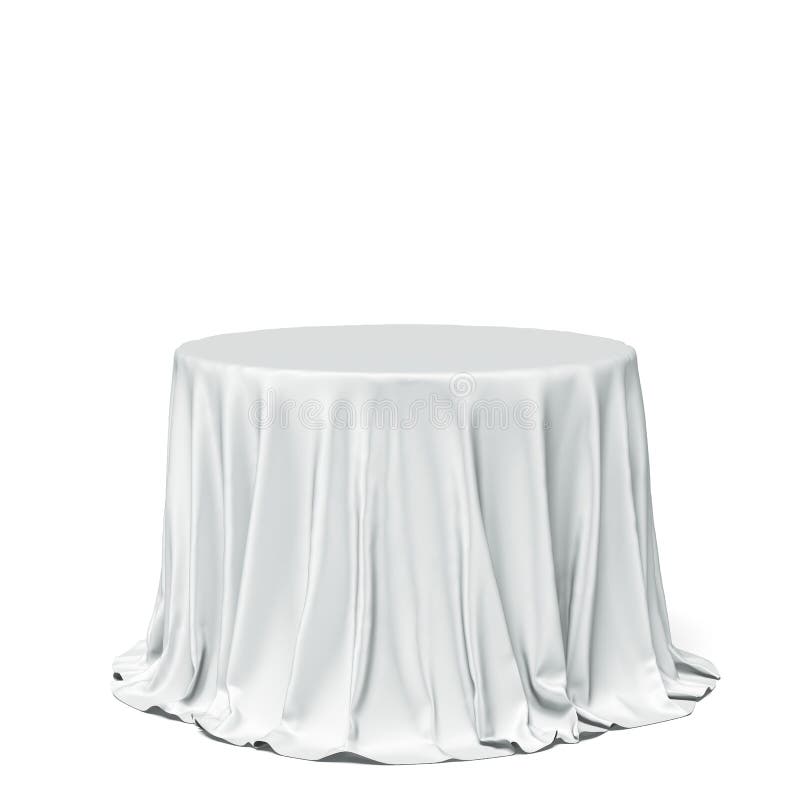 Grote witte rondetafel en doek