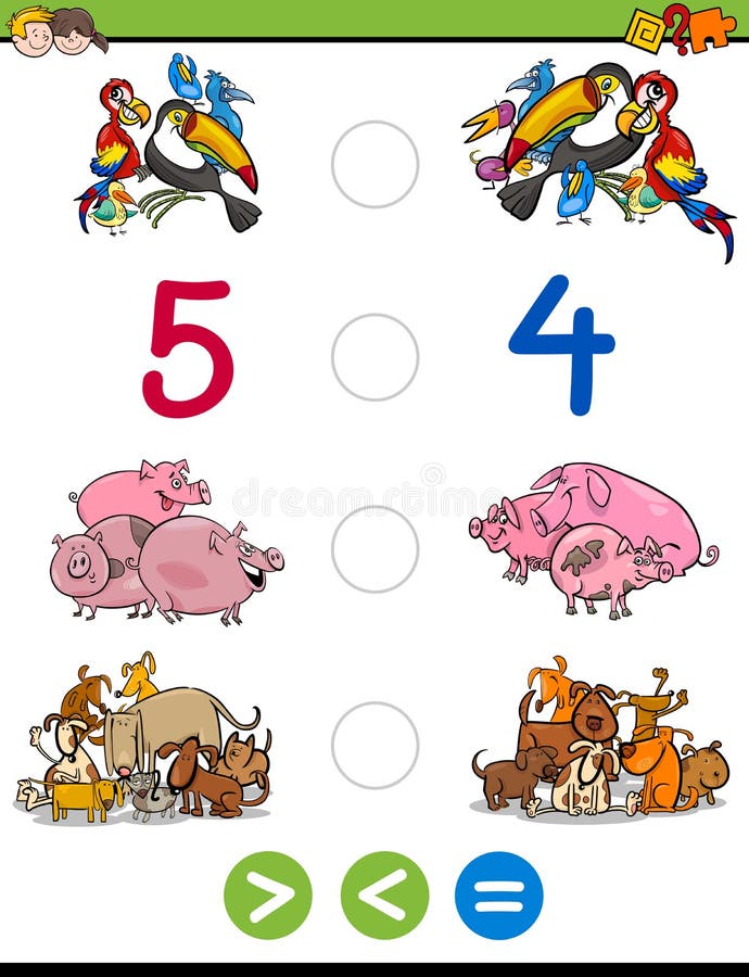 Groter minder of gelijk spel vector illustratie Groter minder of gelijk spel vector illustratie
