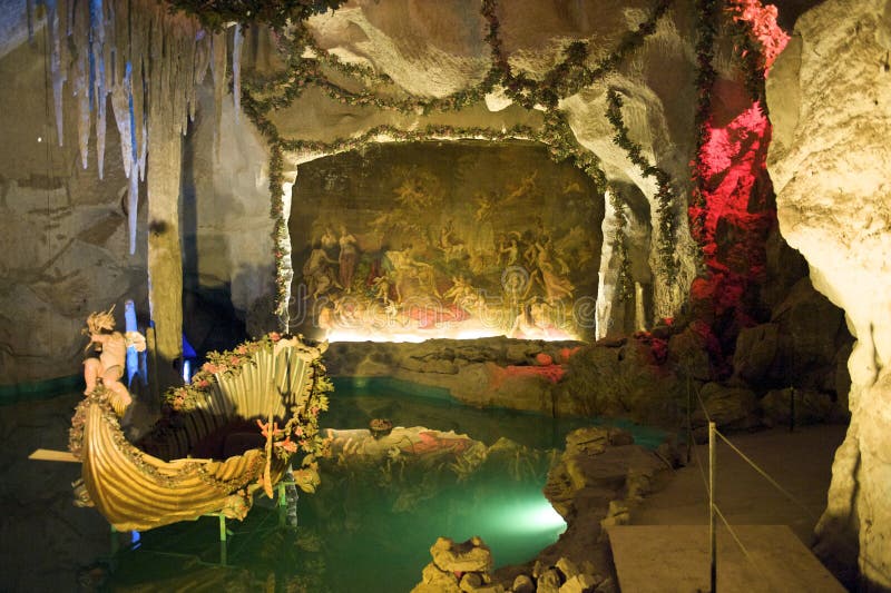 Grotto of Venus with artificial cave in Linderhof castle, Bavaria, Germany. Grotto of Venus with artificial cave in Linderhof castle, Bavaria, Germany