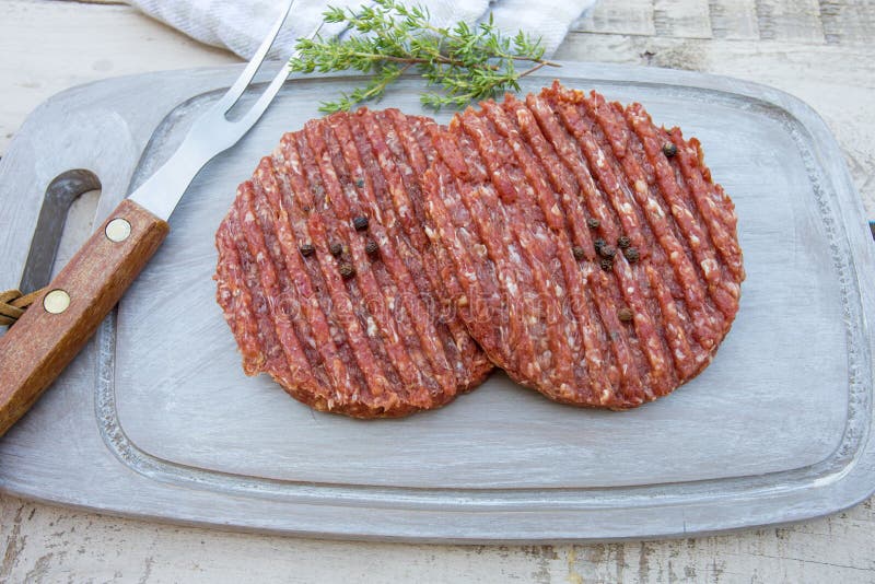 Ground beef steak stock image. Image of steak, board 162218061
