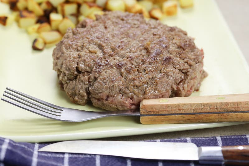 Ground Beef Steak and Potato Stock Photo Image of plate, meal 187648266