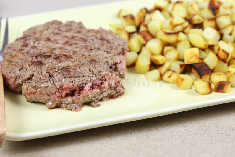 Ground Beef Steak and Potato Stock Photo Image of hash, browns 187648246