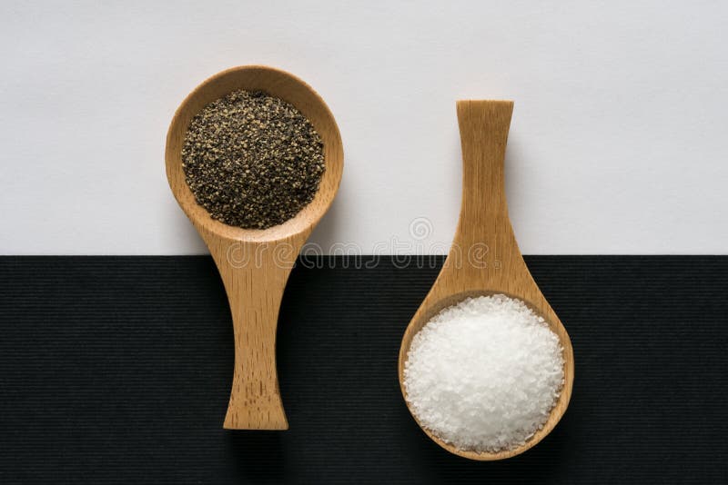 Ground Black Pepper and Kosher Salt Stock Photo Image of isolated