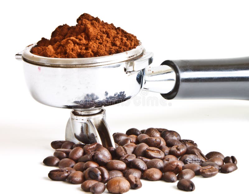 Ground Coffee in Filter Holder Stock Photo Image of lovely, harvest