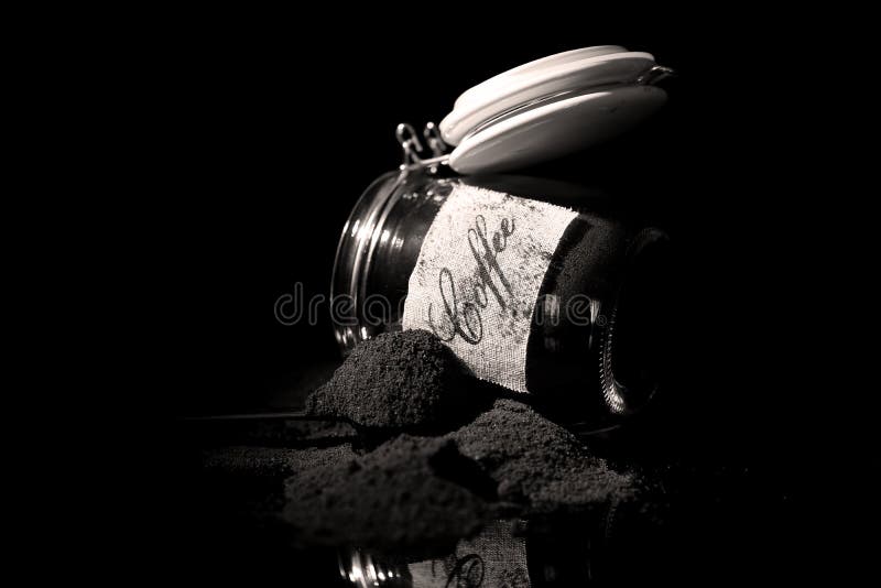 Ground Coffee in a Glass Jar Stock Photo Image of clamp, jamaican