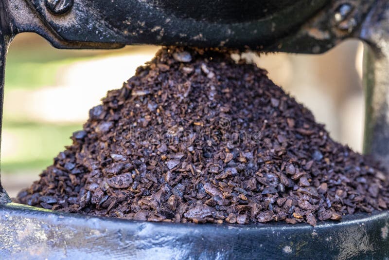 Ground Coffee in the Manual Grinder Stock Photo Image of design