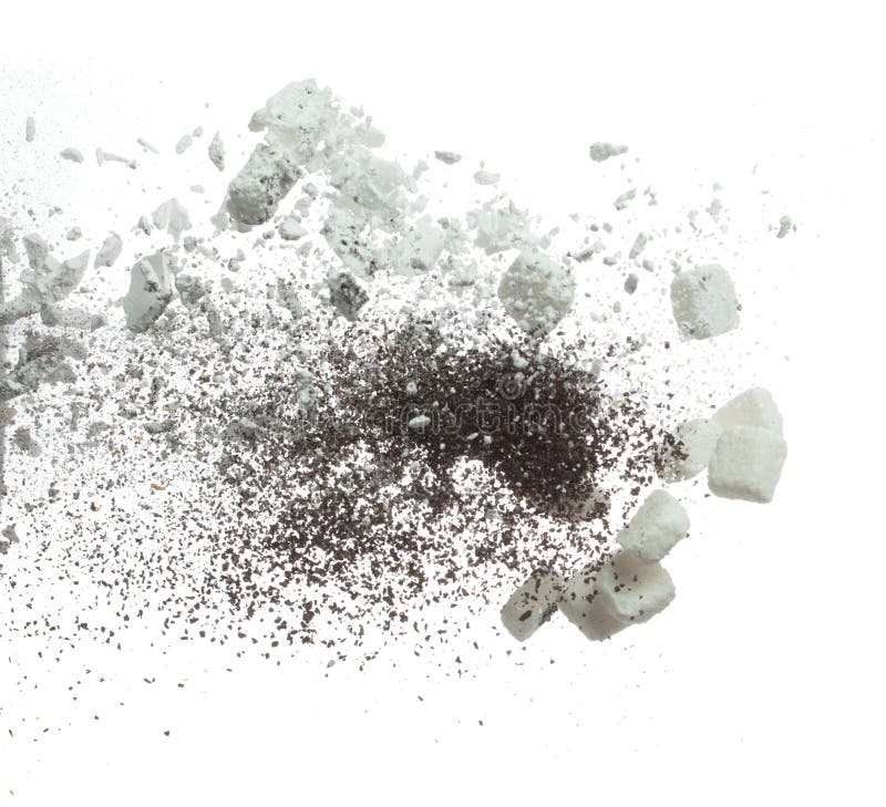 Coffee Powder Fly Explosion, Coffee Crushed Ground Float Pouring, Wave