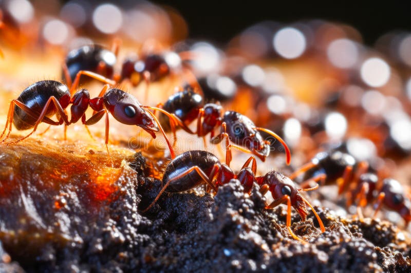 A ground level view of ant colony royalty free illustration