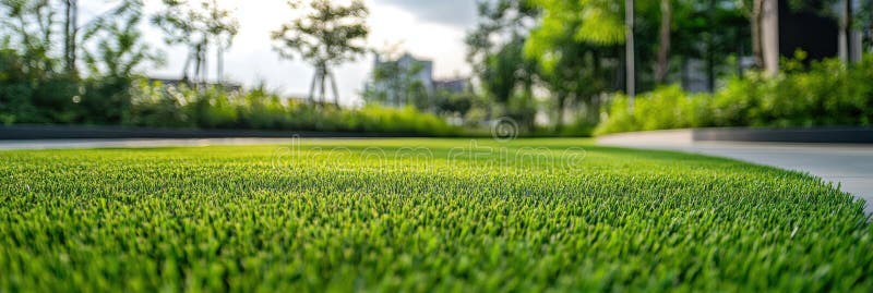 Ground Level View Of Green Grass With The Concept Of a Fresh Environment stock illustration