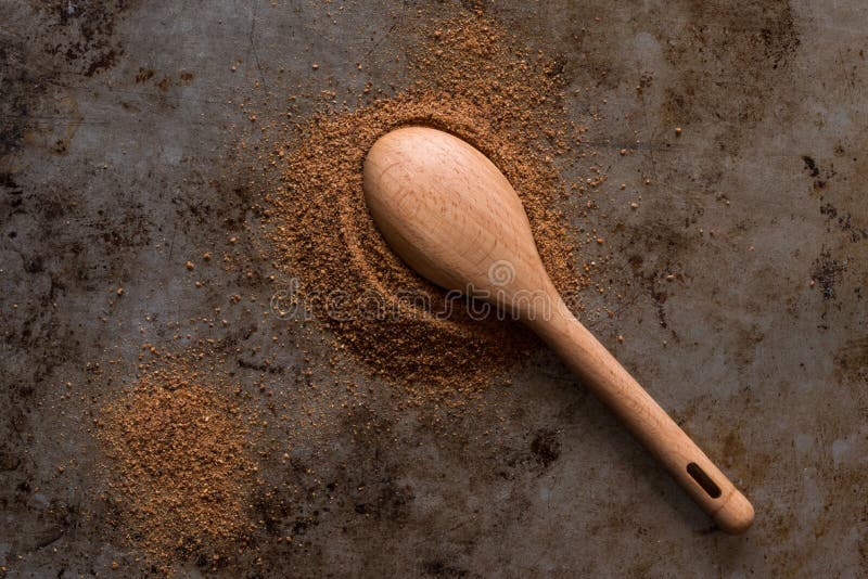 Ground Nutmeg Spilled from a Teaspoon Stock Photo Image of baking
