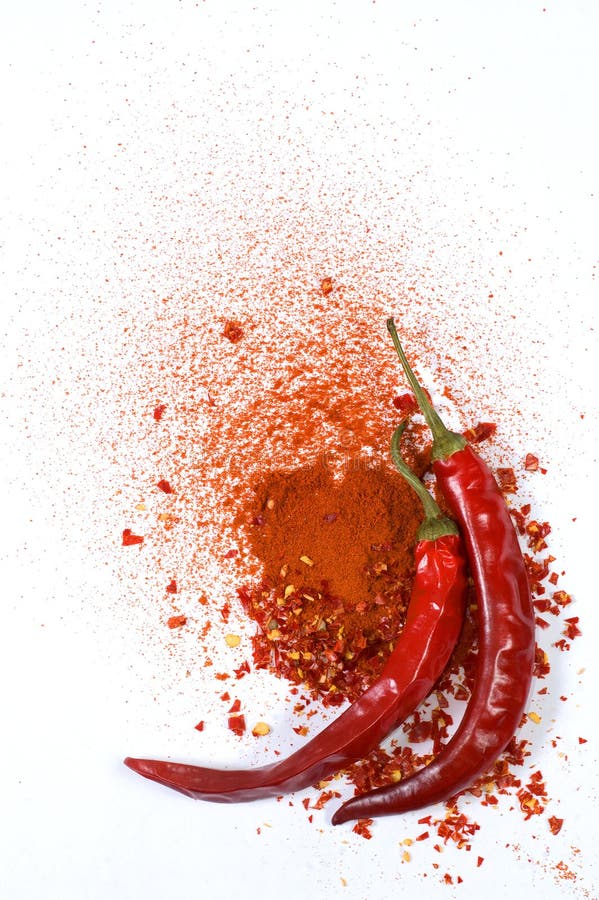 Ground Pepper and Red Hot Chili Pepper Stock Image Image of color