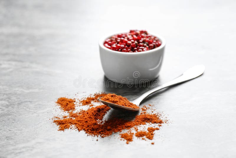 Ground Red Pepper and Corns on Grey Stock Image Image of corns, bowl 155267917