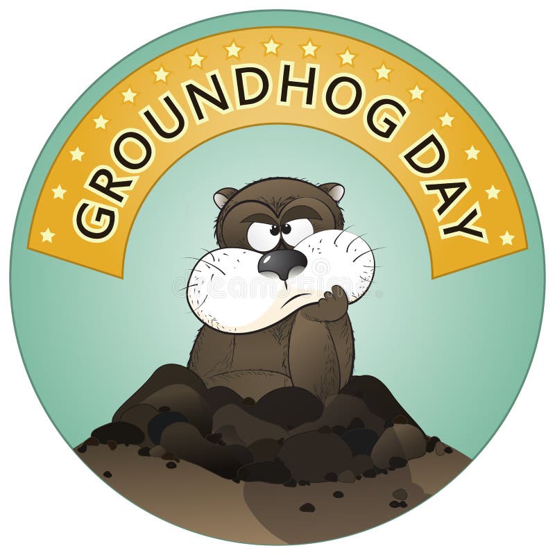 Vector illustration of a cute groundhog popping out of a hole. Vector illustration of a cute groundhog popping out of a hole.