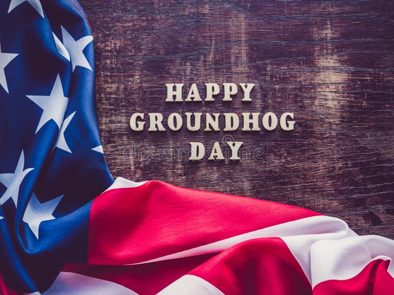 Groundhog Day Background. Close-up, top view, isolated