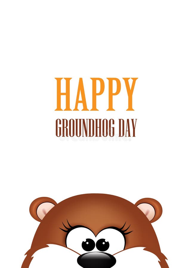 Groundhog day. Marmot on white background. Vector