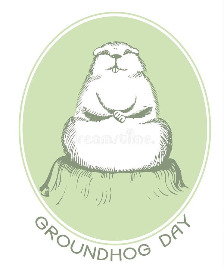 Groundhog day with text. Vector graphic postcard. Groundhog day with text. Vector graphic postcard