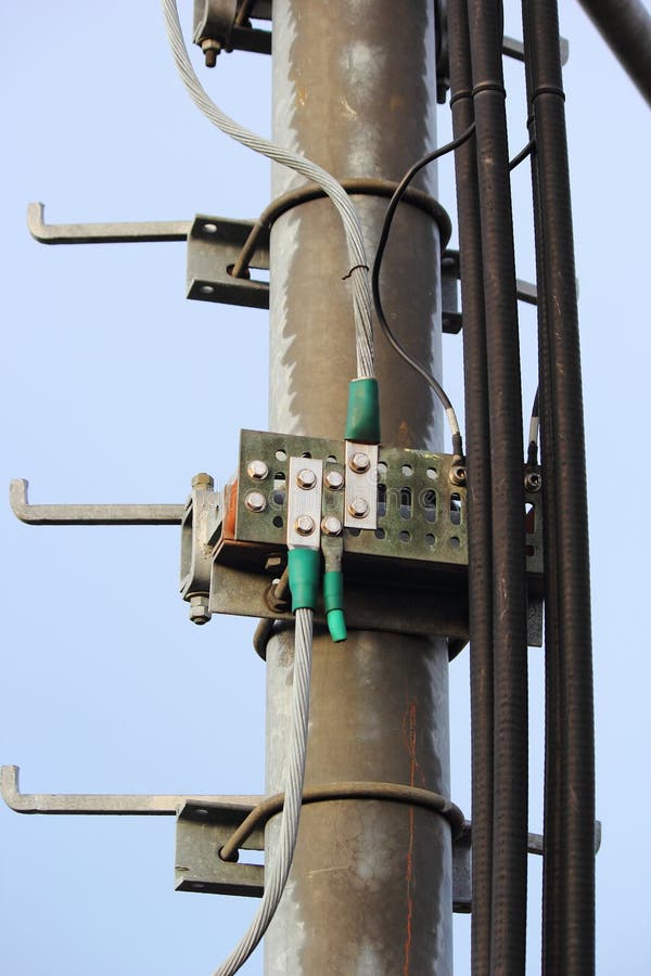 Grounding Point poles. stock photo. Image of 33135718