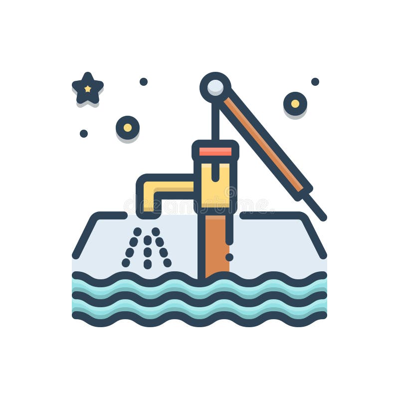 Color illustration icon for Groundwater, acquifers and water royalty free illustration
