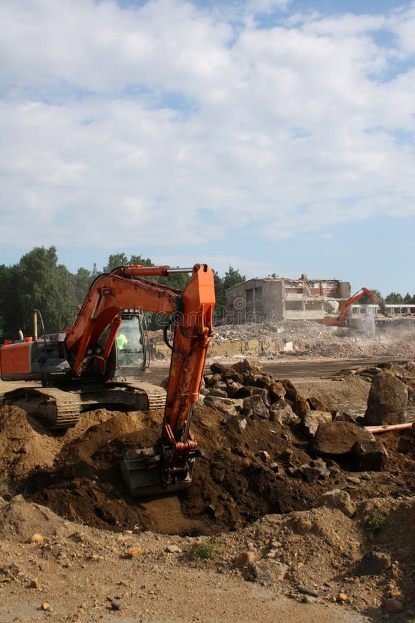 Groundwork on Construction Site Stock Image Image of cleaning, site