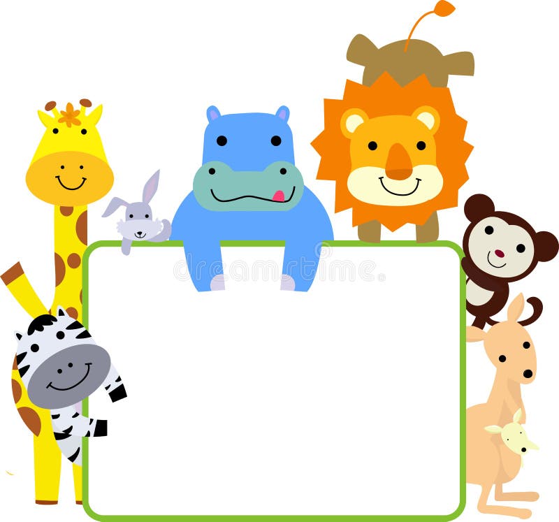 Group of animals and frame