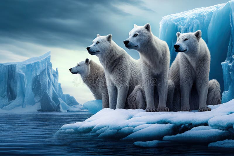 Pack Arctic Wolves Stock Illustrations – 51 Pack Arctic Wolves Stock ...