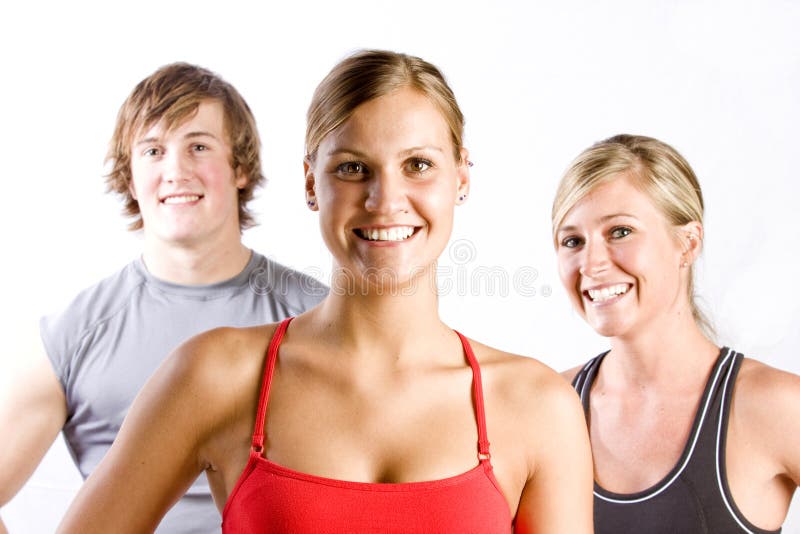 Group of athletic friends stock photos