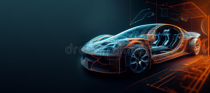 Group of Automobile Design Engineers Working in Virtual Reality 3D Model Prototype of Electric 