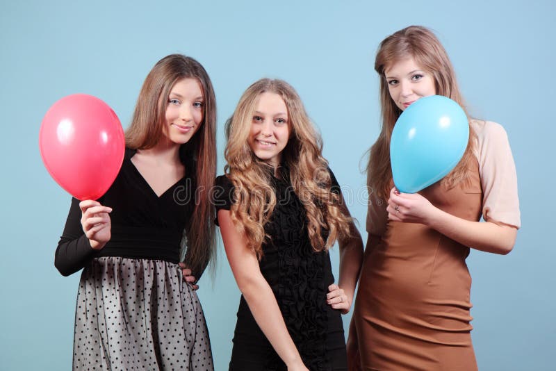 Group of Girls Birthday Party. Stock Photo Image of celebrations