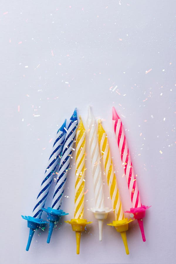 Group of 10 Birthday Candles on Wooden Background. for Birthday ...