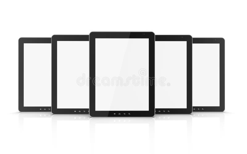 Group of black tablet pc royalty free illustration