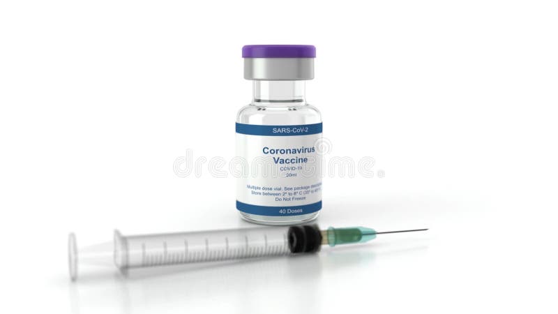 Multiple dose 3D animation for COVID-19 Vaccine royalty free illustration