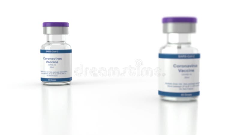 Multiple dose 3D animation for COVID-19 Vaccine stock illustration