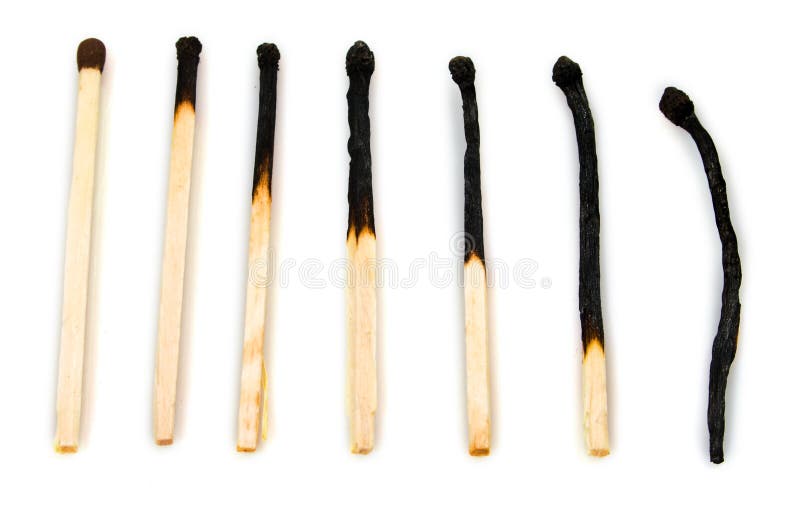 Group of burned mathces isolated