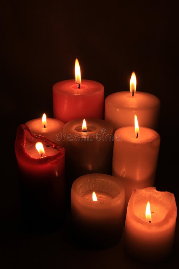 Group of burning candles stock image. Image of warm - 101057673