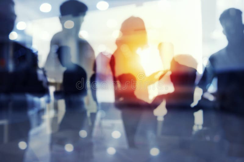 Group of business partner looking for the future. Concept of corporate and startup royalty free stock photos