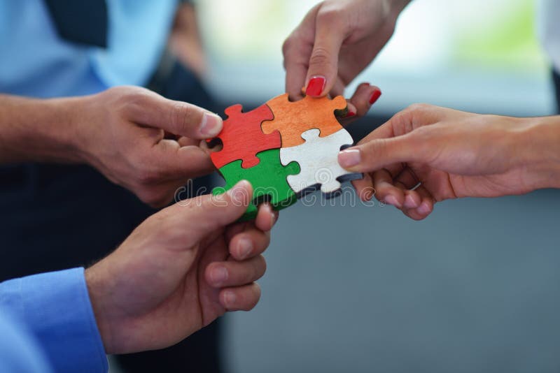 Group of Business People Assembling Jigsaw Puzzle Stock Image Image