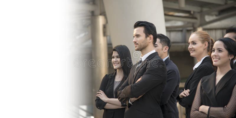 Group of business people with businessman for leadership. stock photo Group of business people with businessman for leadership. stock photo