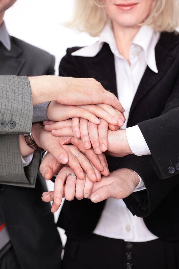Group of business people with hands clasped together. stock photography Group of business people with hands clasped together. stock photography