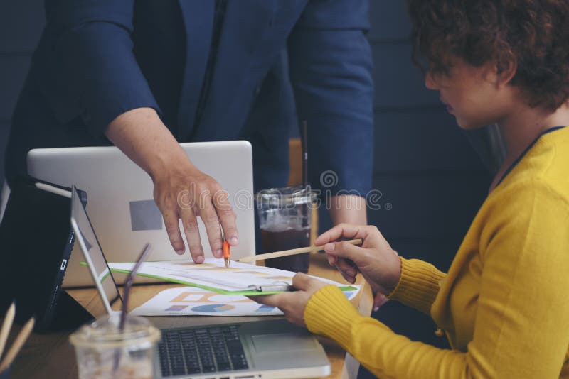 Group of Business People Plan Annual Budget Report and Work To Solution
